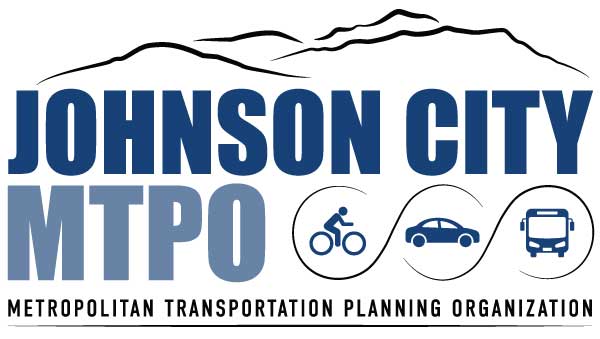 Mountain view outline, with the words Johnson City MTPO, then smaller text with the words Metropolitan Transportation Planning Organization